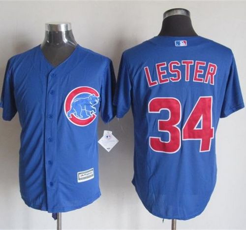 Cubs #34 Jon Lester Blue New Cool Base Stitched MLB Jersey - Click Image to Close